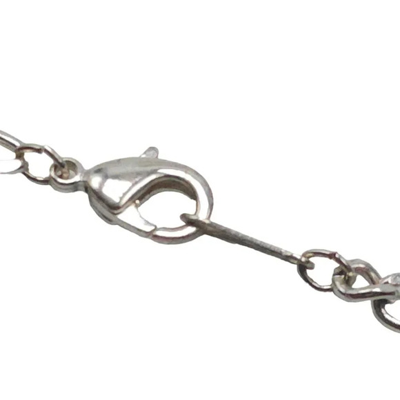 Figaro Chain Necklace Silver Tone Lobster Closure Vintage 18 in - Picture 4 of 5